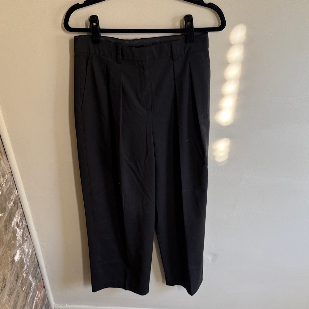 Theory Black Wide Leg Trouser Pants Size 6